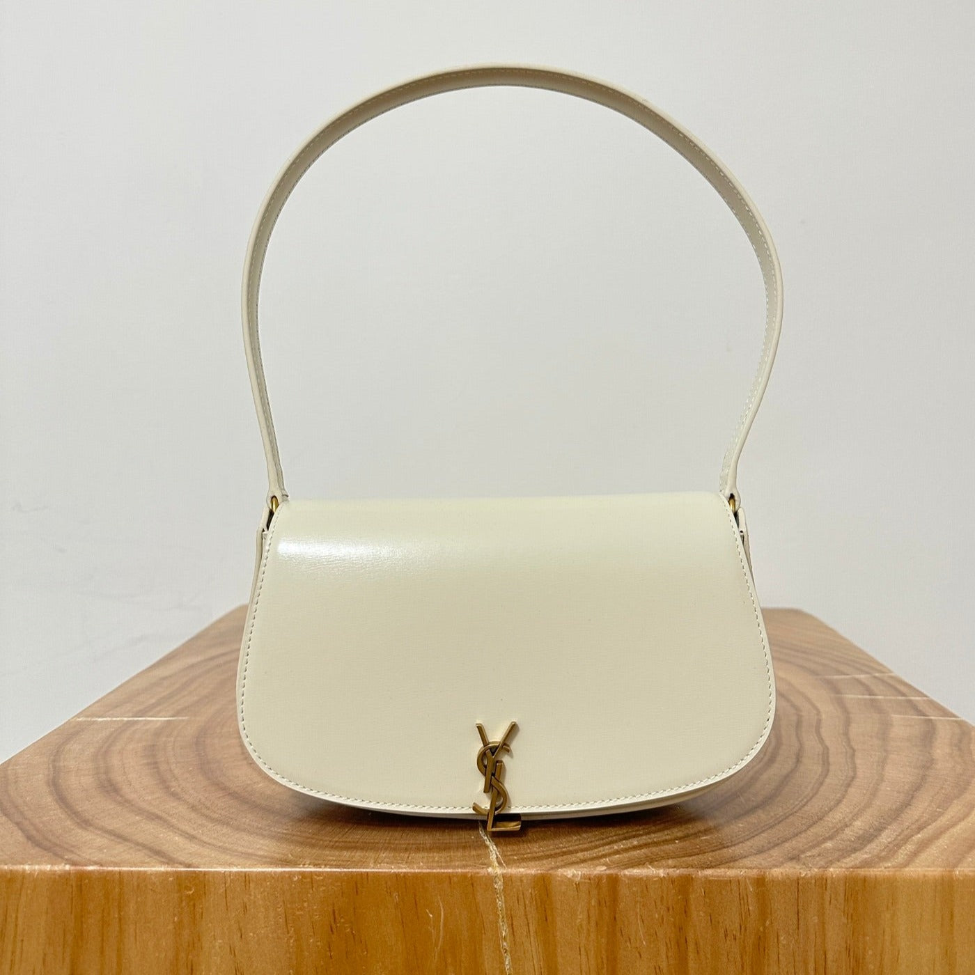 SAINT LAURENT VOLTAIRE 17 WHITE CALFSKIN BAG