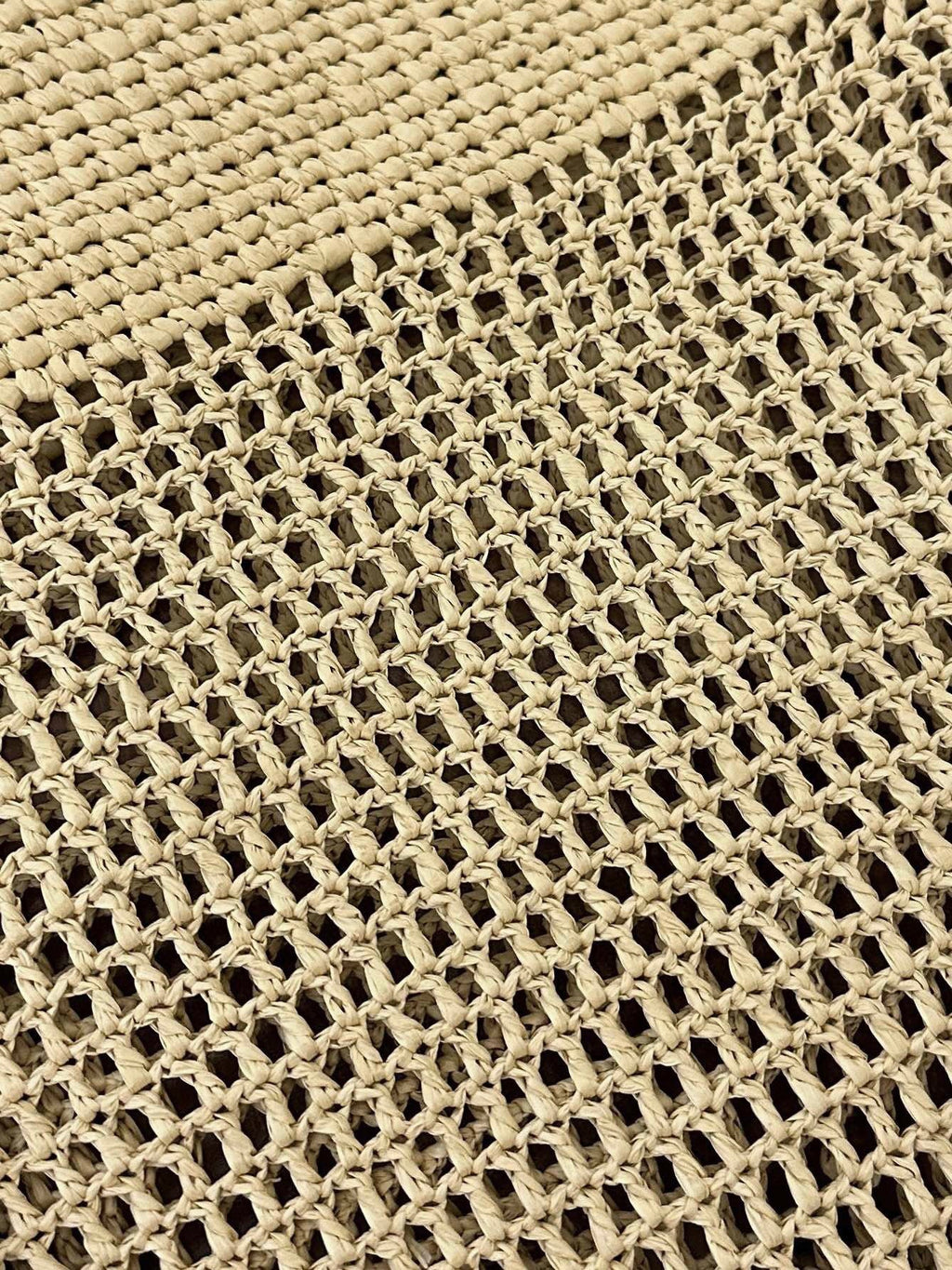 SAINT LAURENT RAFFIA ICARE 55 BEIGE BROWN STRAW