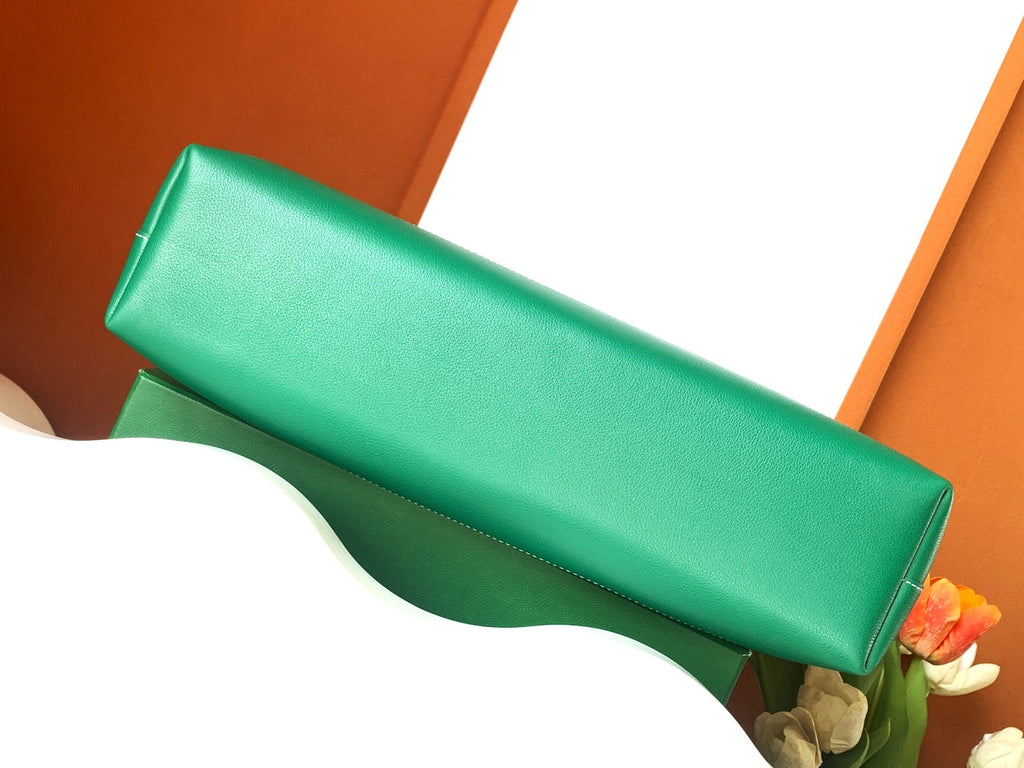 GOYARD CISALPIN DOCUMENT CASE 39 IN GREEN GOYARDINE CANVAS AND CALFSKIN