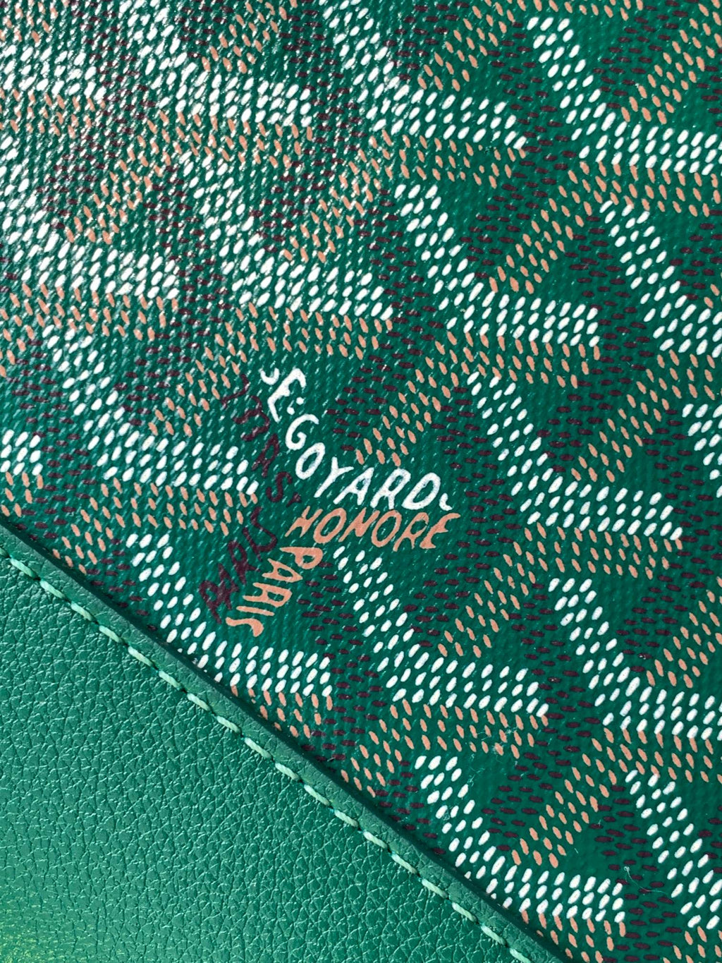 GOYARD CISALPIN DOCUMENT CASE 39 IN GREEN GOYARDINE CANVAS AND CALFSKIN