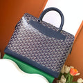 GOYARD CISALPIN DOCUMENT CASE 39 IN NAVY BLUE GOYARDINE CANVAS AND CALFSKIN