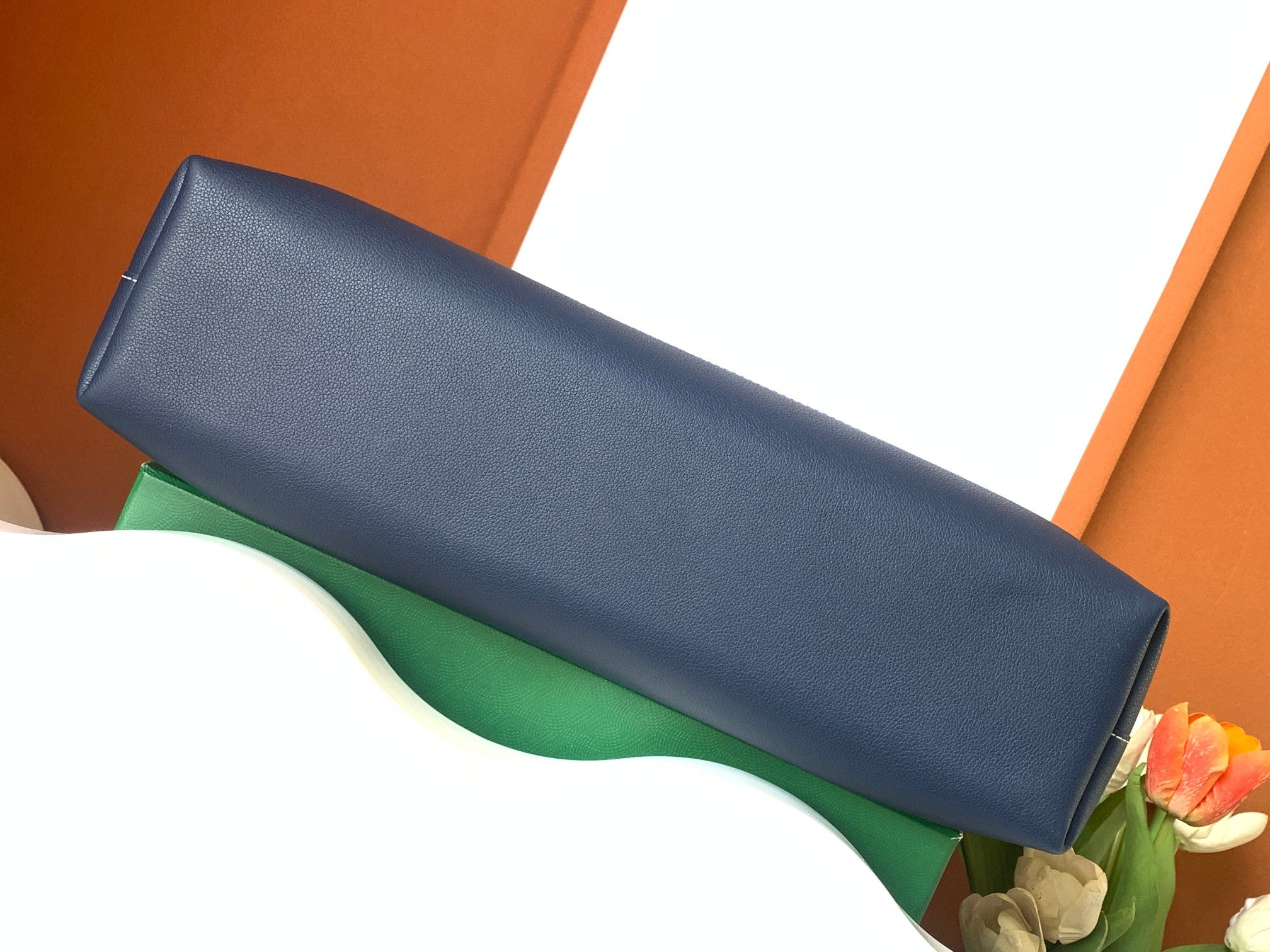 GOYARD CISALPIN DOCUMENT CASE 39 IN NAVY BLUE GOYARDINE CANVAS AND CALFSKIN