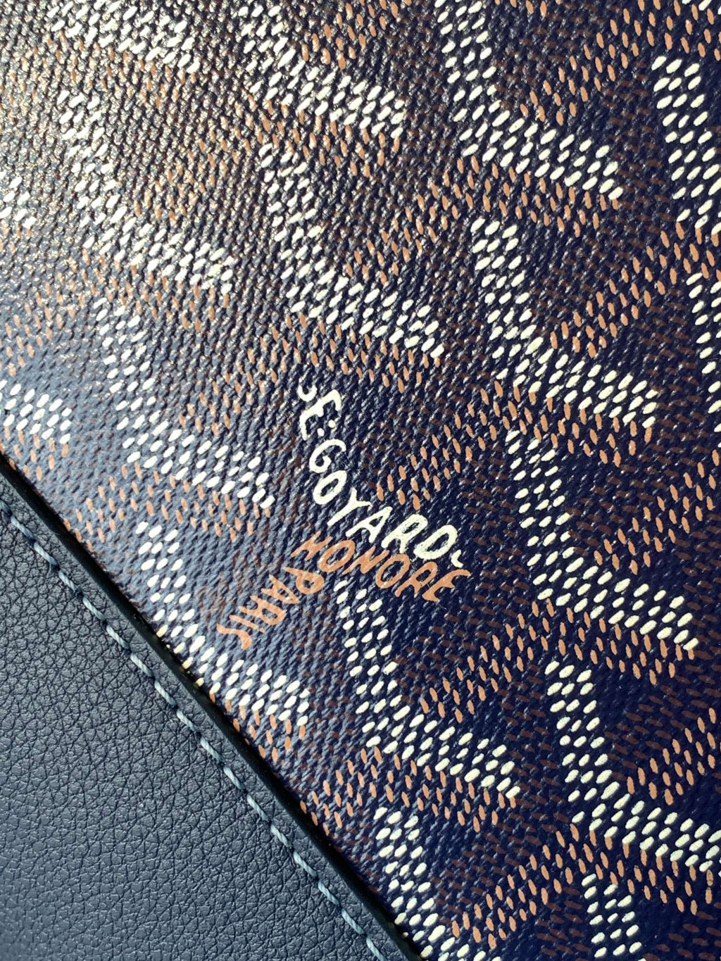GOYARD CISALPIN DOCUMENT CASE 39 IN NAVY BLUE GOYARDINE CANVAS AND CALFSKIN