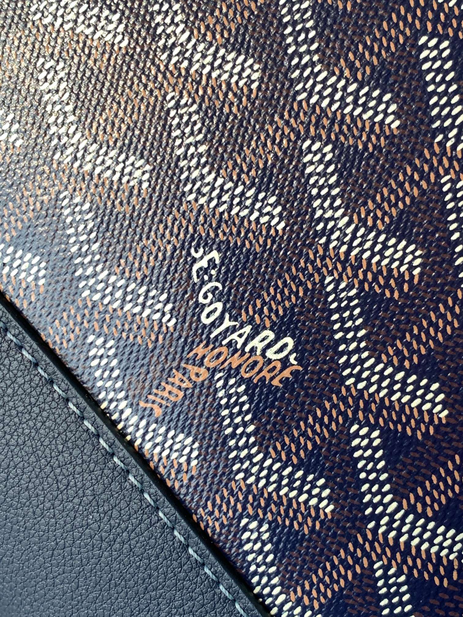 GOYARD CISALPIN DOCUMENT CASE 39 IN NAVY BLUE GOYARDINE CANVAS AND CALFSKIN