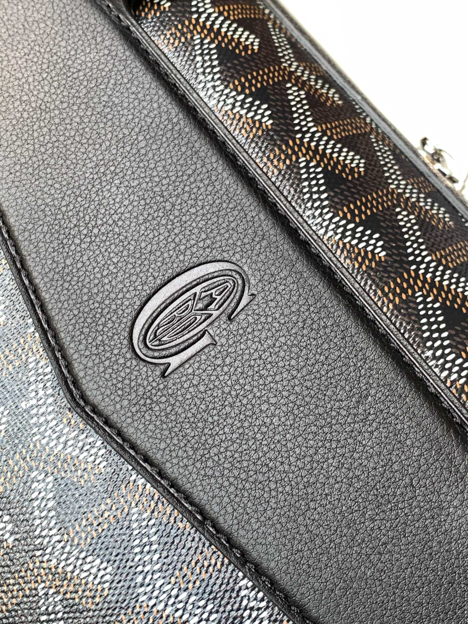 GOYARD CISALPIN DOCUMENT CASE 39 IN BLACK GOYARDINE CANVAS AND CALFSKIN