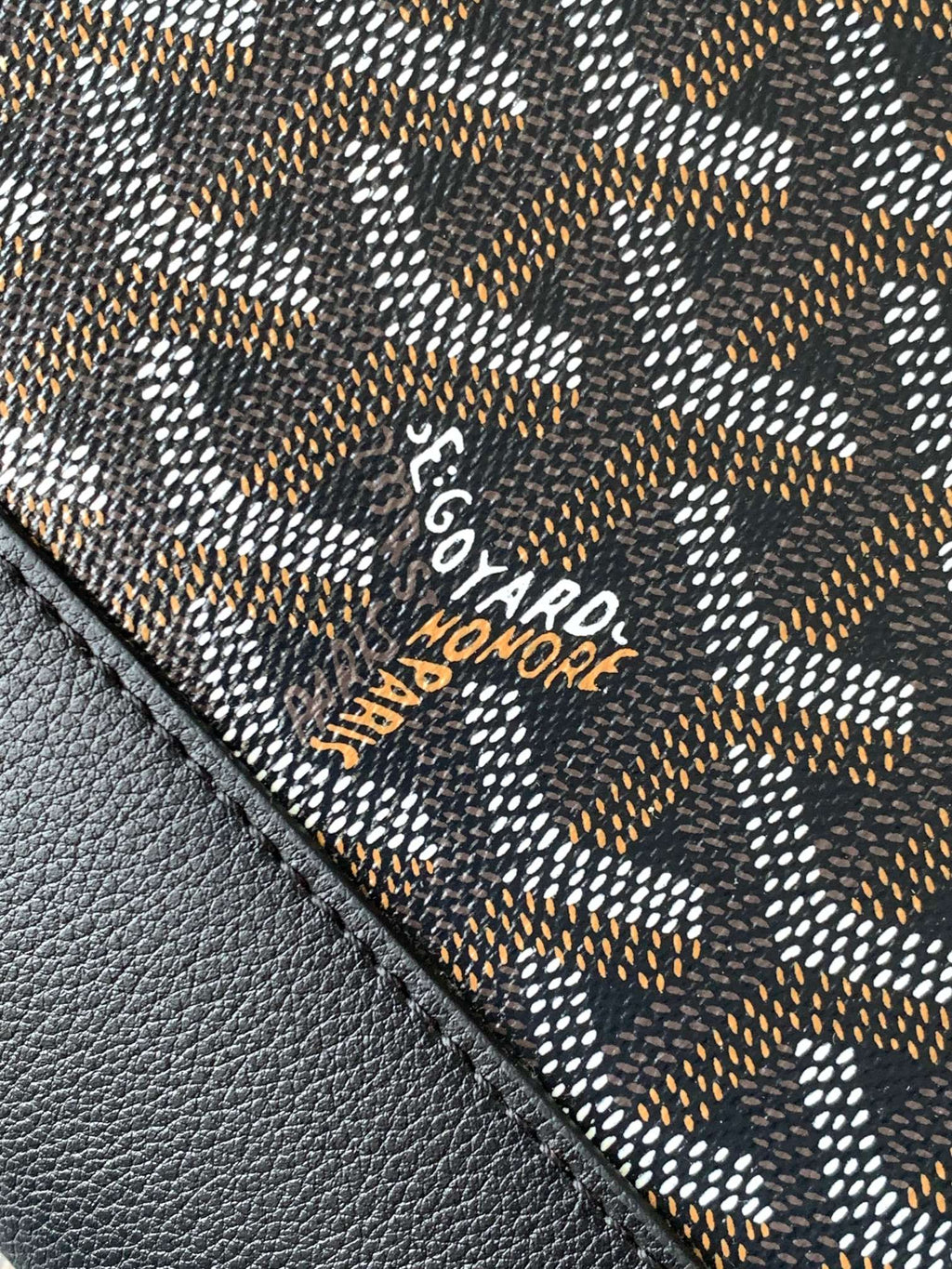 GOYARD CISALPIN DOCUMENT CASE 39 IN BLACK GOYARDINE CANVAS AND CALFSKIN