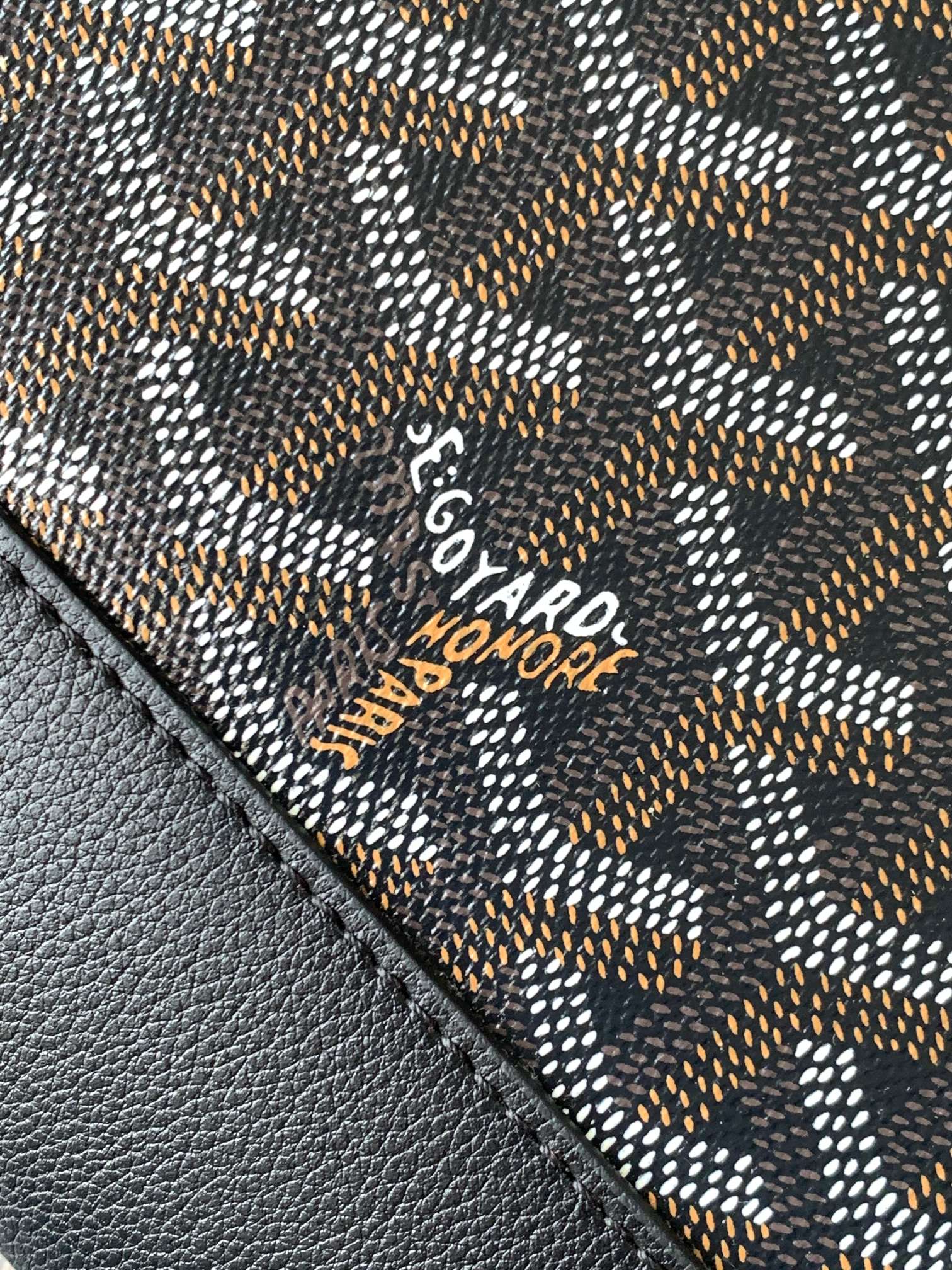 GOYARD CISALPIN DOCUMENT CASE 39 IN BLACK GOYARDINE CANVAS AND CALFSKIN