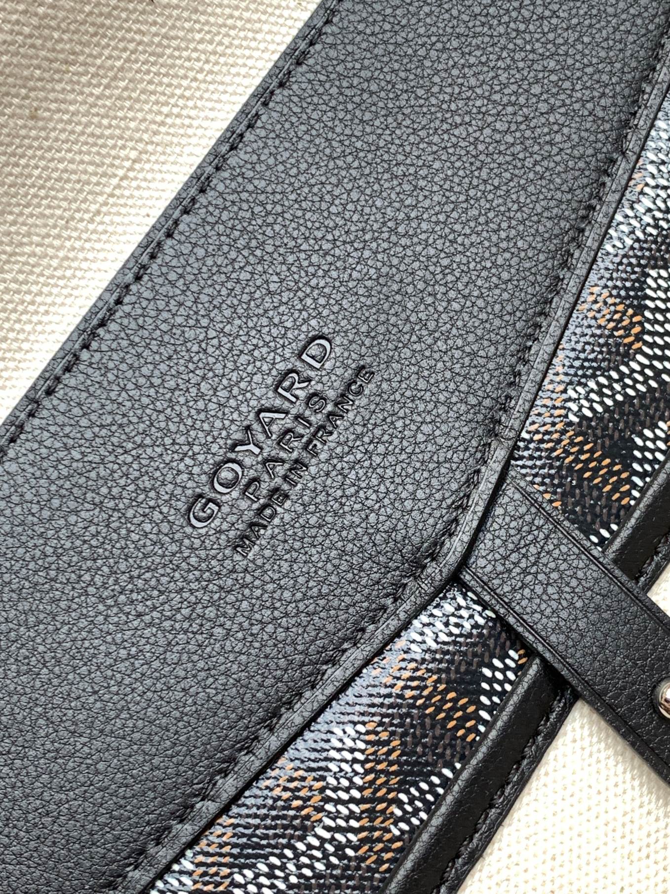 GOYARD CISALPIN DOCUMENT CASE 39 IN BLACK GOYARDINE CANVAS AND CALFSKIN