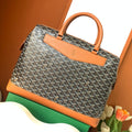 GOYARD CISALPIN DOCUMENT CASE 39 IN BLACK GOYARDINE CANVAS AND TAN CALFSKIN
