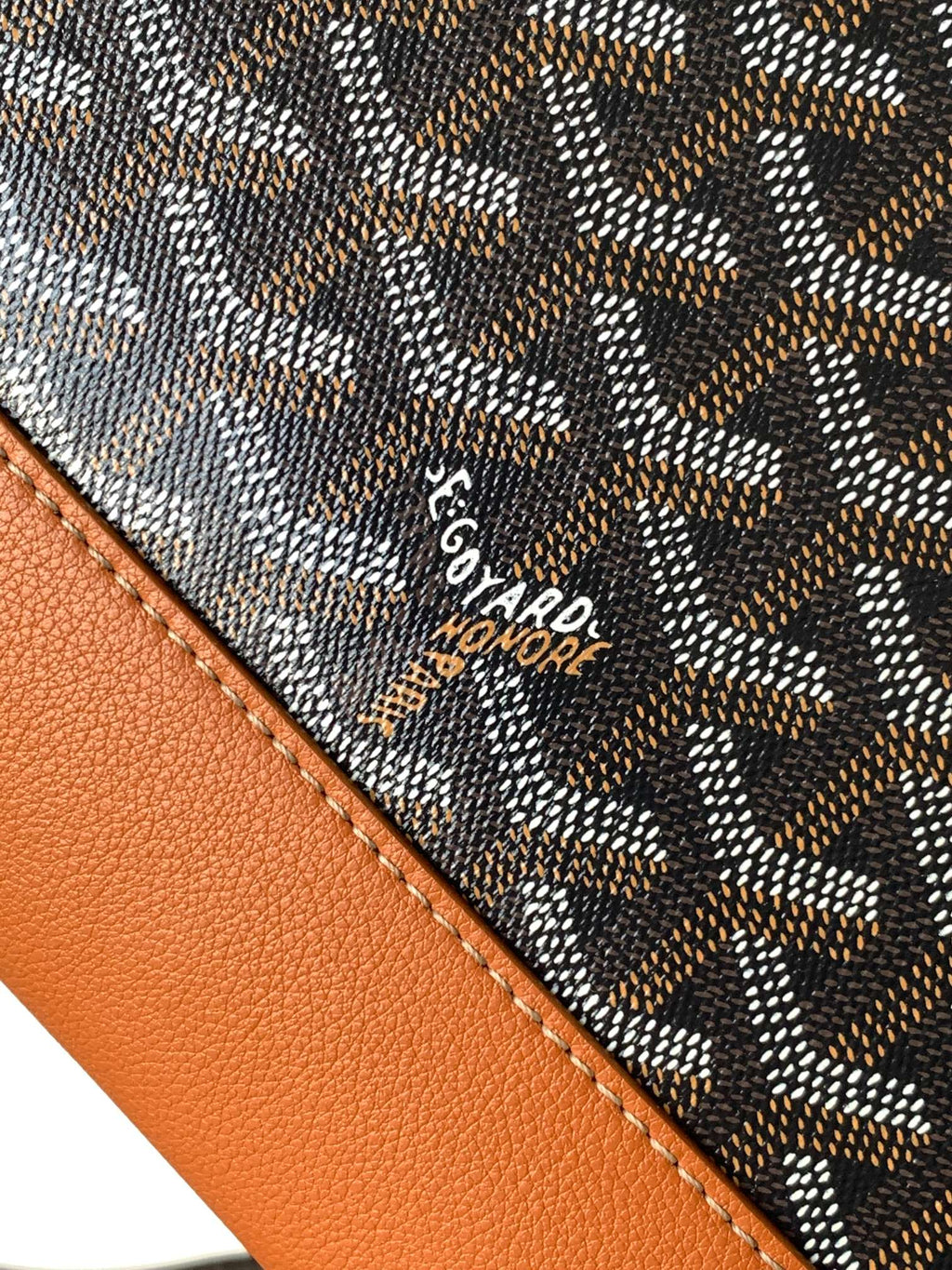 GOYARD CISALPIN DOCUMENT CASE 39 IN BLACK GOYARDINE CANVAS AND TAN CALFSKIN