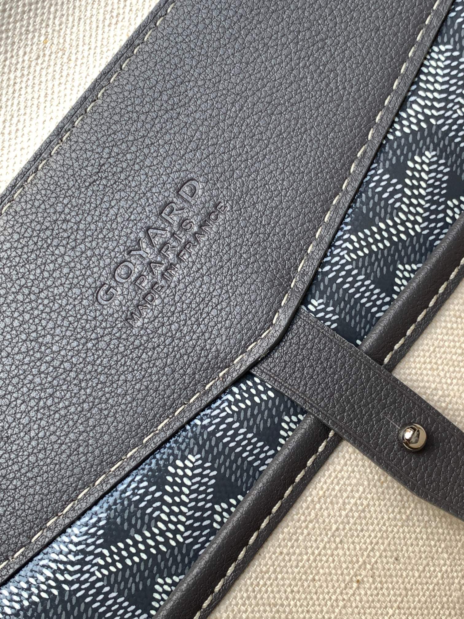 GOYARD CISALPIN DOCUMENT CASE 39 IN GRAY GOYARDINE CANVAS AND CALFSKIN