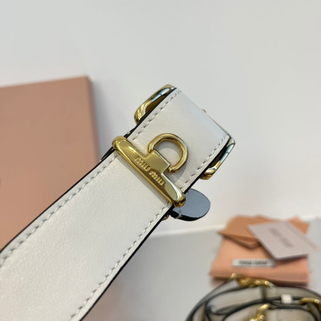 MIU MIU HOBO 20 BAG IN WHITE CALFSKIN