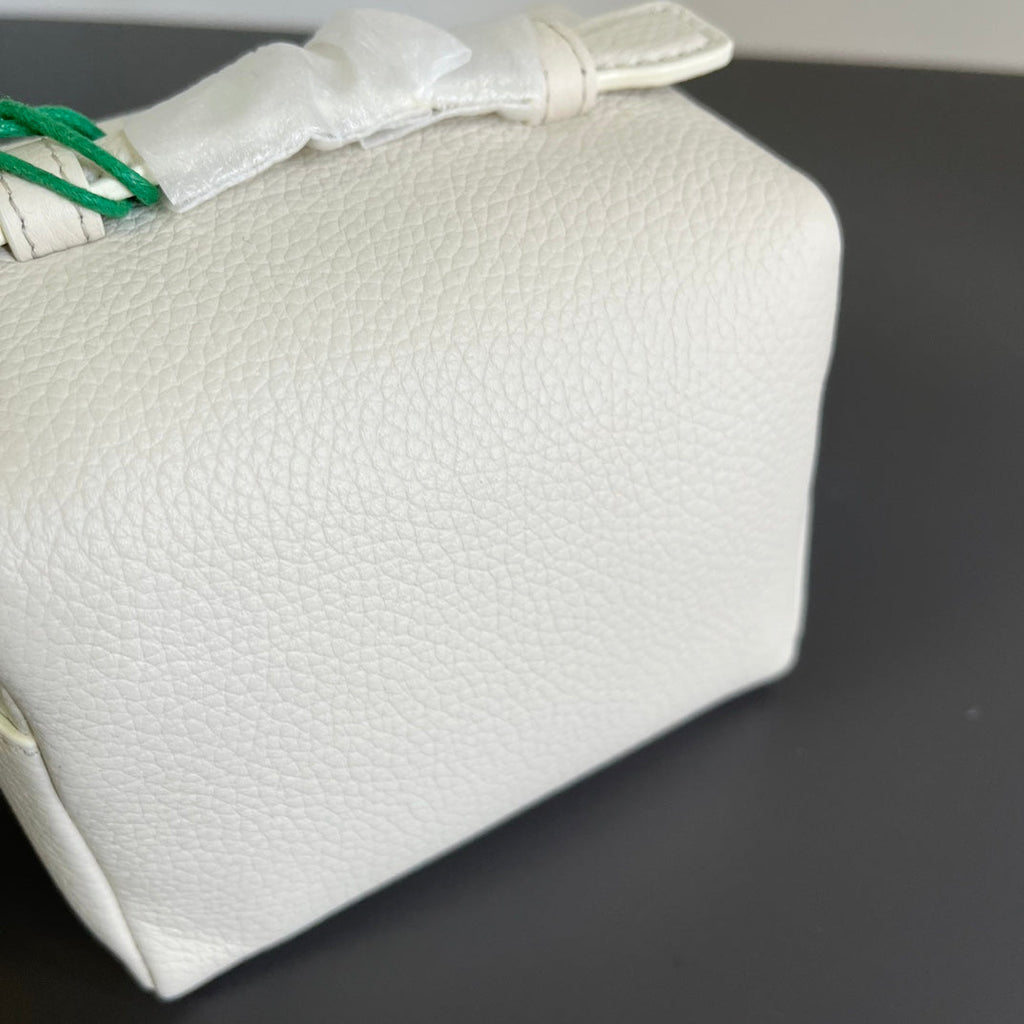 LORO PIANA EXTRA POCKET L12 IN WHITE CALFSKIN WITH SILVER HARDWARE