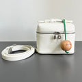 LORO PIANA EXTRA POCKET L12 IN WHITE GRAINED CALFSKIN WITH SILVER HARDWARE