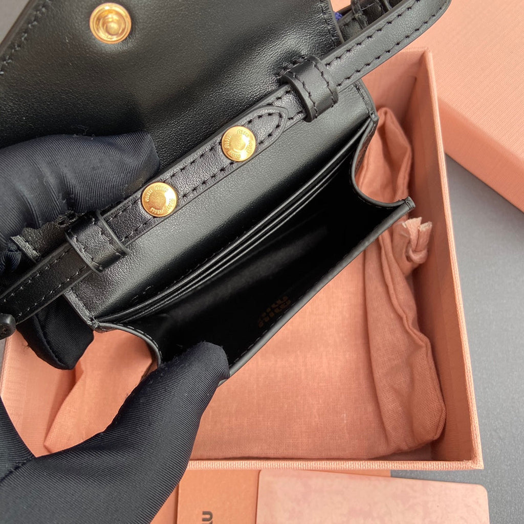 MIU MIU MICRO BAG 11 IN BLACK SMOOTH CALFSKIN