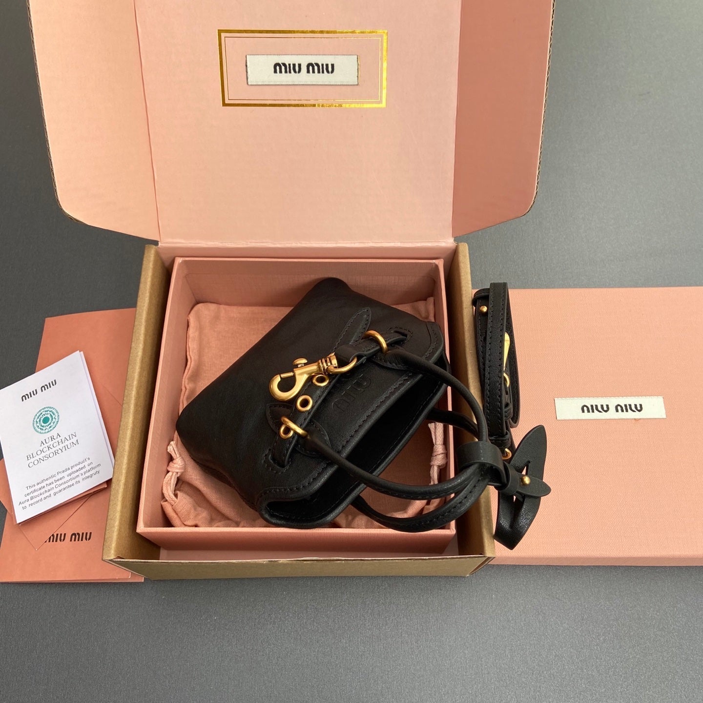 MIU MIU AVENTURE BAG 13 IN BLACK SHINY CALFSKIN