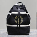 SAINT LAURENT RIVE GAUCHE BACKPACK 49 IN BLACK MIX WHITE CANVAS
