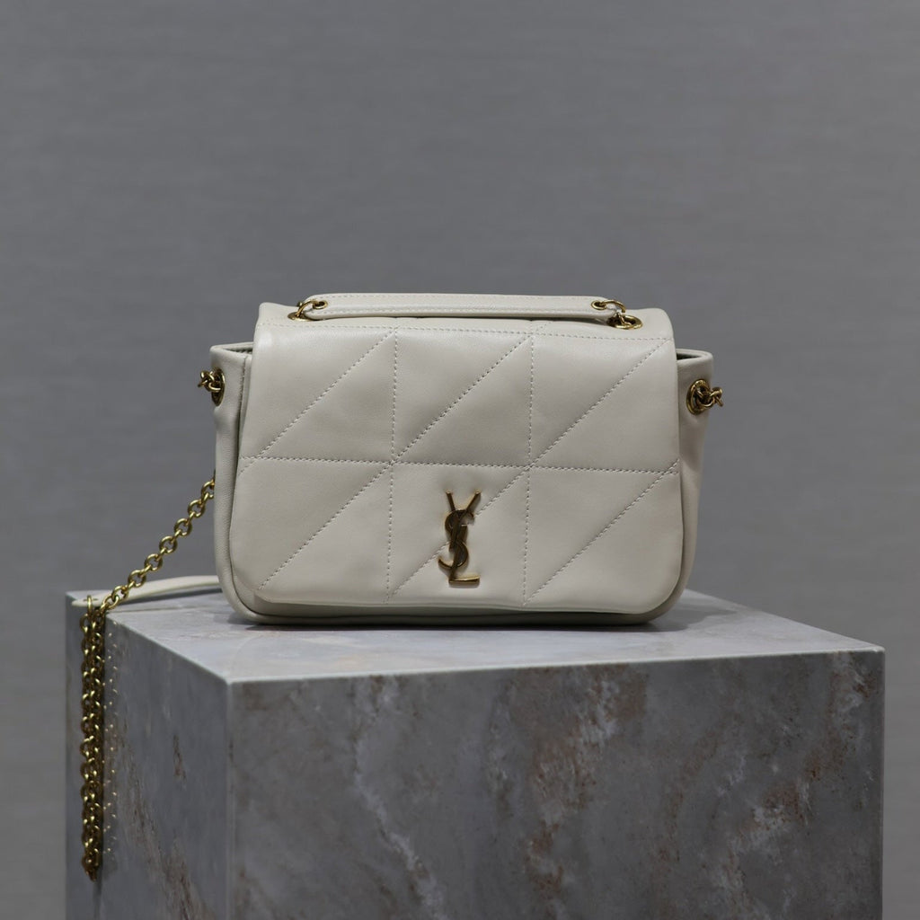 SAINT LAURENT YSL 25S JAMIE MINI 20 IN BLANC VINTAGE LAMBSKIN GOLD HARDWRE