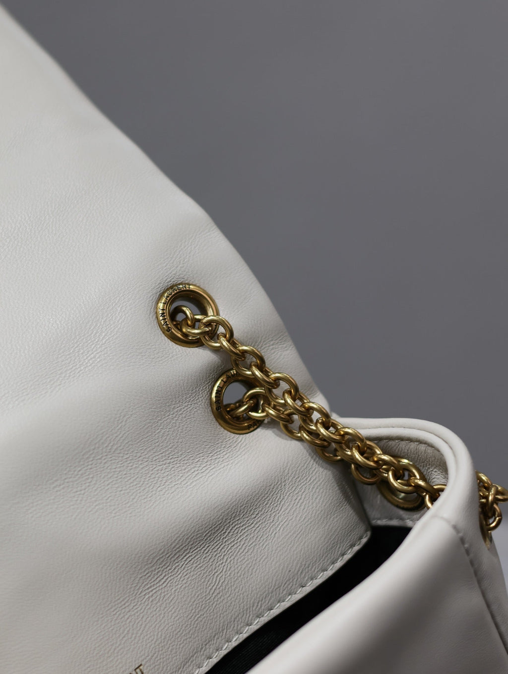 SAINT LAURENT YSL 25S JAMIE MINI 20 IN BLANC VINTAGE LAMBSKIN GOLD HARDWRE