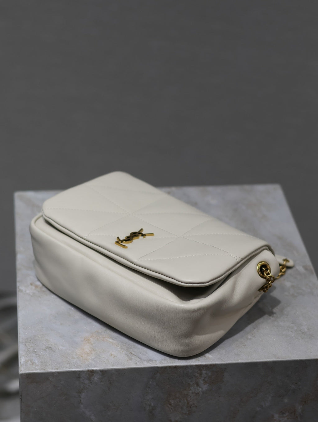 SAINT LAURENT YSL 25S JAMIE MINI 20 IN BLANC VINTAGE LAMBSKIN GOLD HARDWRE