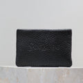 SAINT LAURENT POUCH WITH ELEPHANT TEXTURE 23 IN BLACK LAMBSKIN LOGO EMBOSSED
