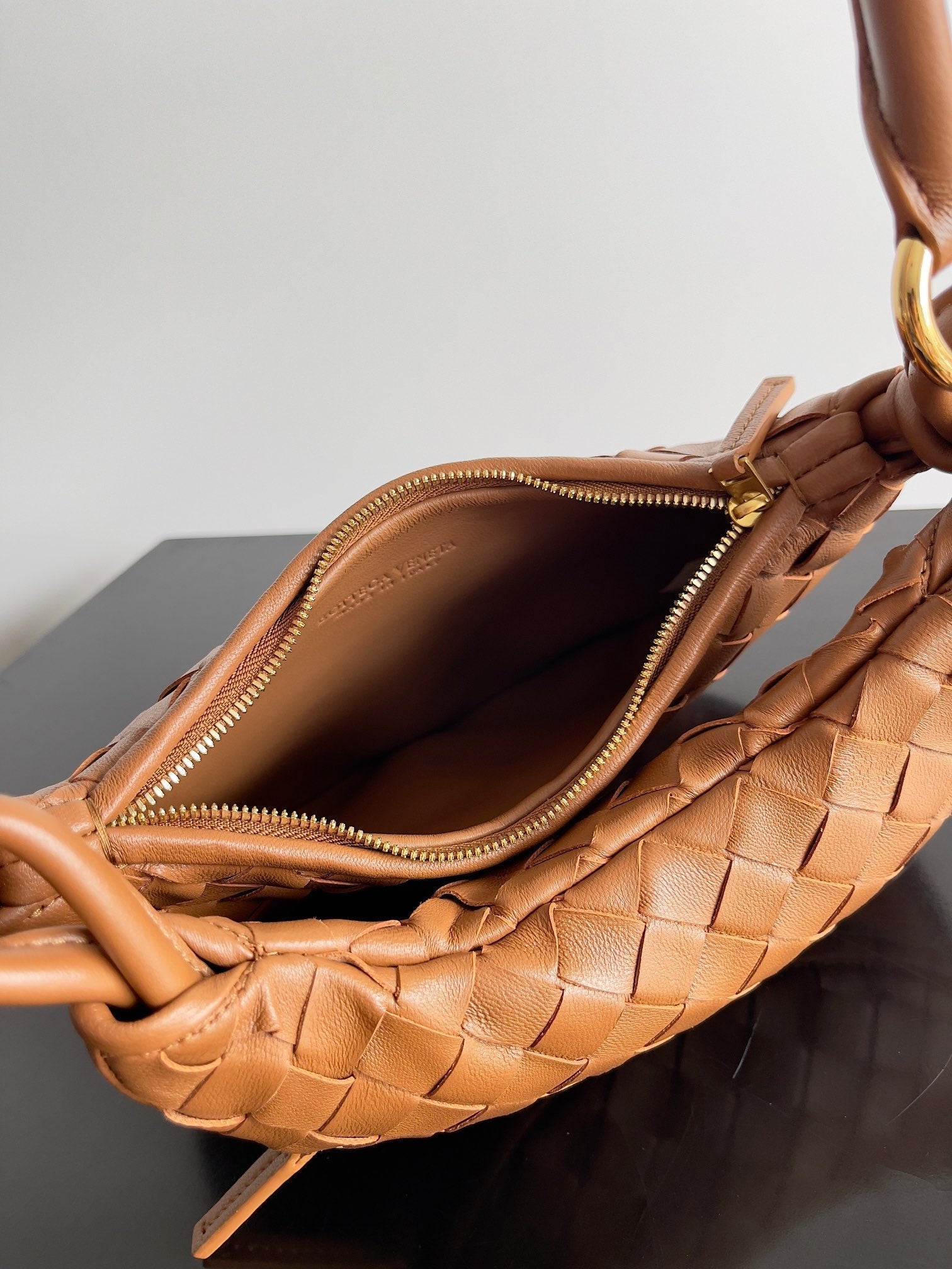 BOTTEGA VENETA SMALL GEMELLI 24 IN BRONZE BROWN LAMBSKIN