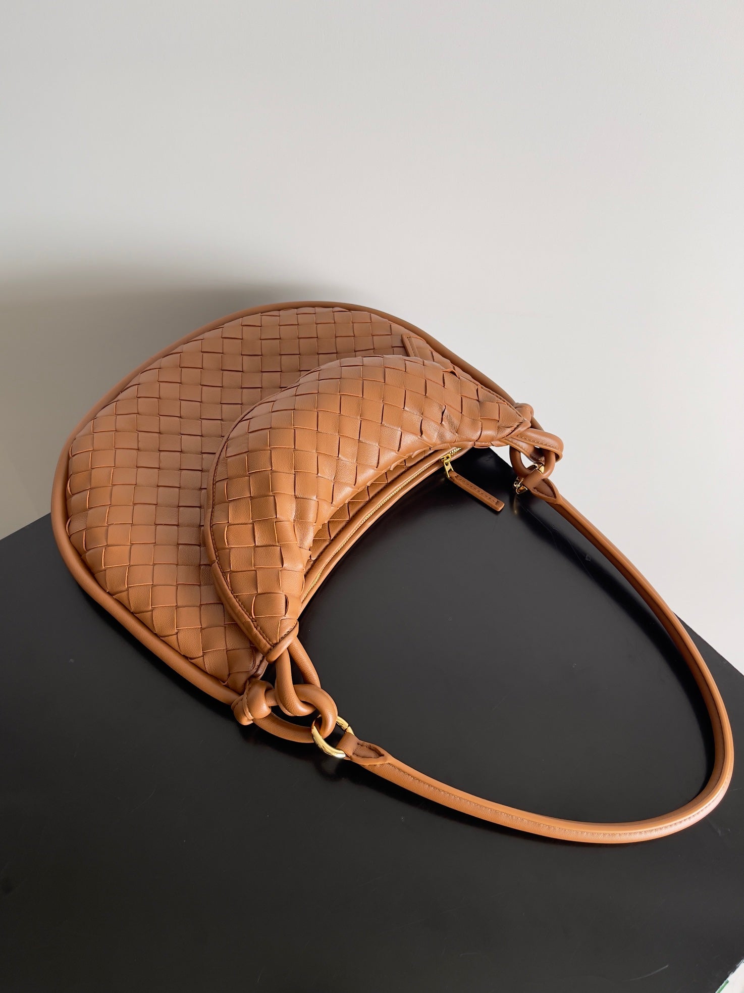 BOTTEGA VENETA MEDIUM GEMELLI SHOULDER BAG 36 IN BROWN LAMBSKIN