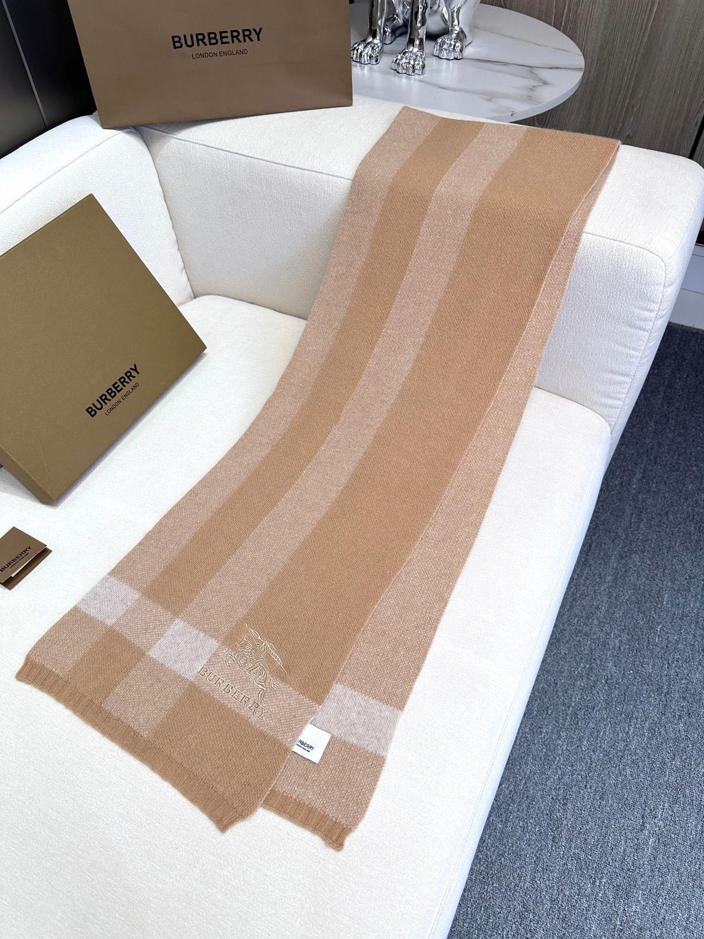 SCARF 190 CM IN TUSCAN BEIGE CASHMERE 398394