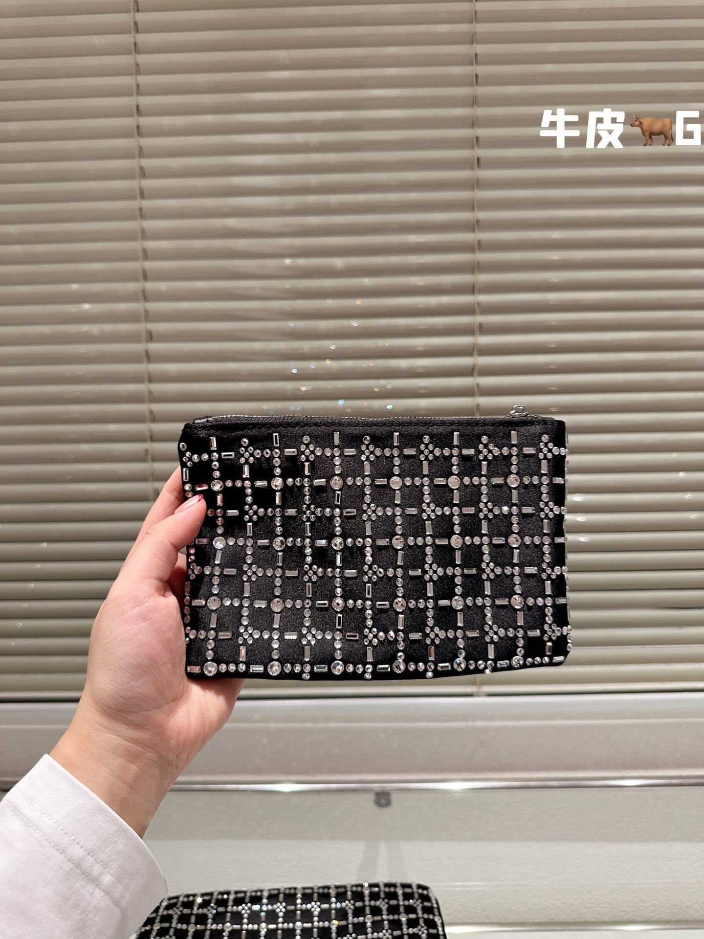 MIU MIU CRYSTAL TOTE 24 BAG IN BLACK CALFSKIN