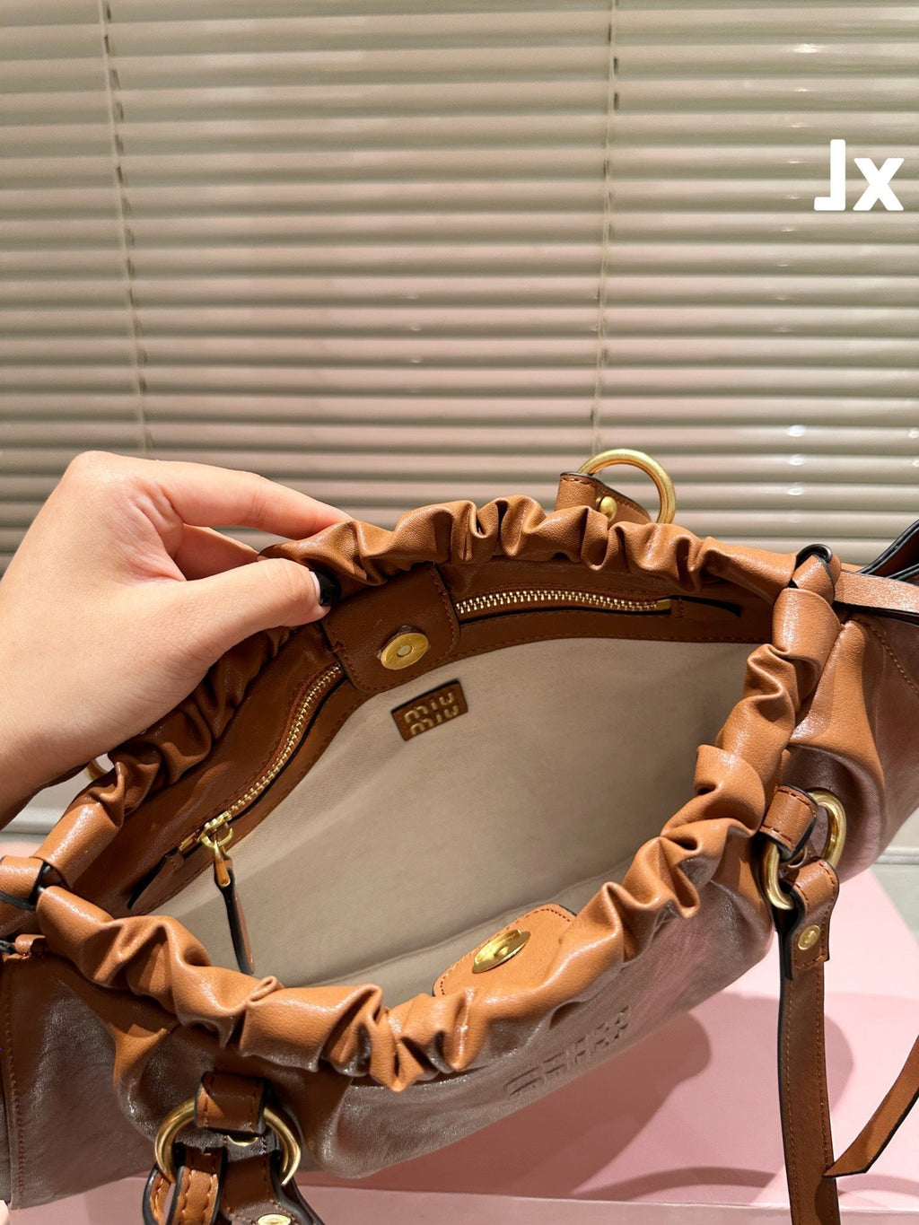 FENDI NAPPA 42 BAG IN OAK LEATHER