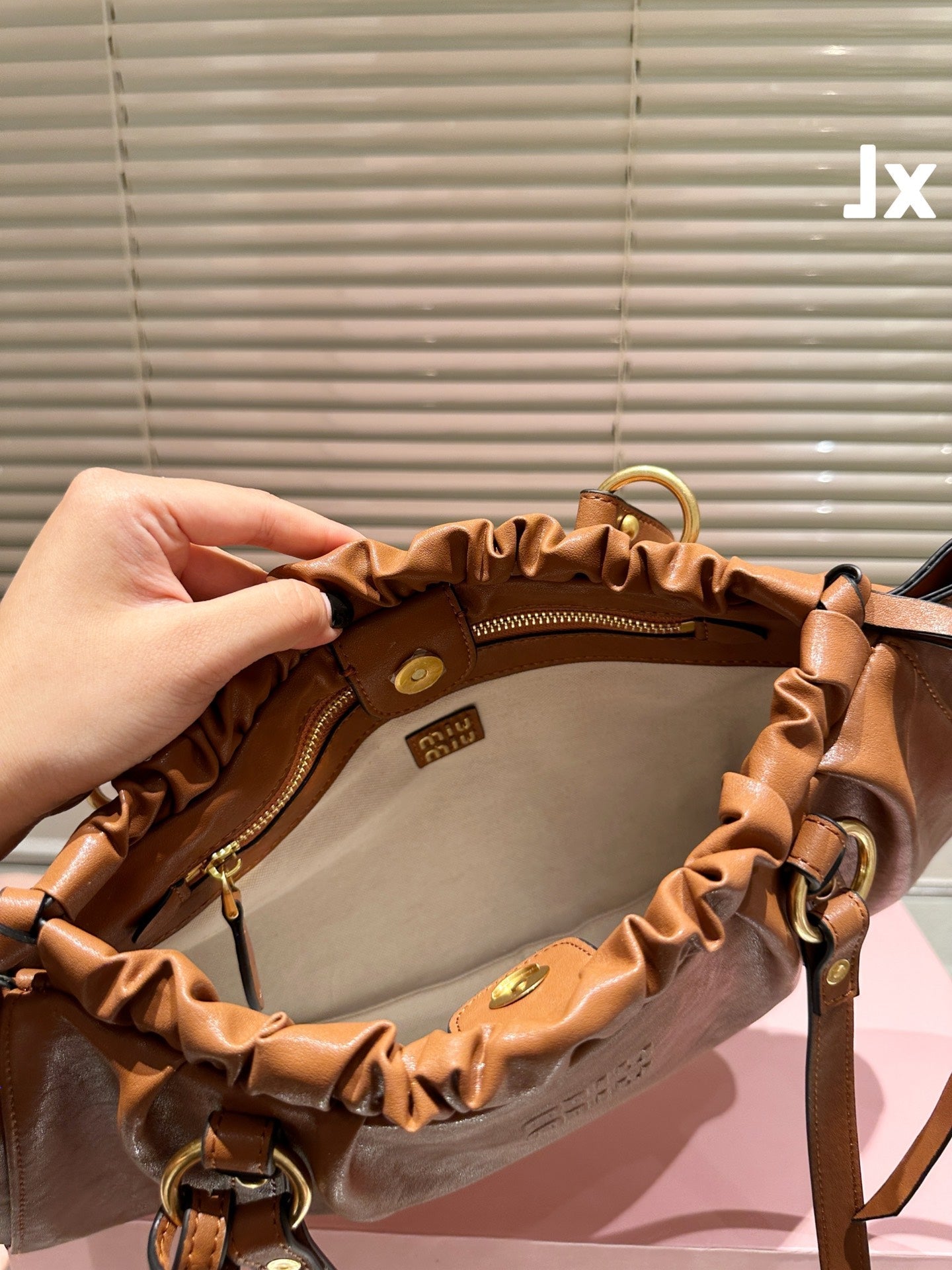 FENDI NAPPA 42 BAG IN OAK LEATHER