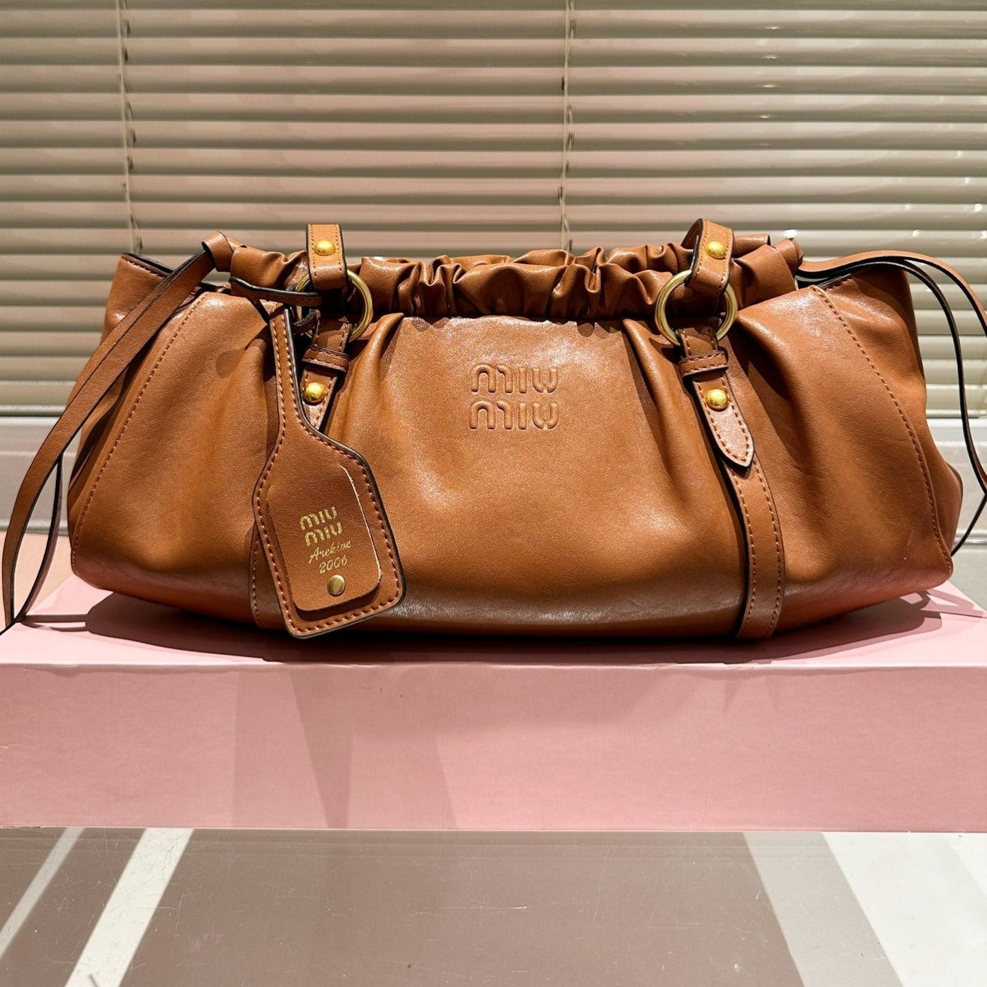 FENDI NAPPA 42 BAG IN OAK LEATHER