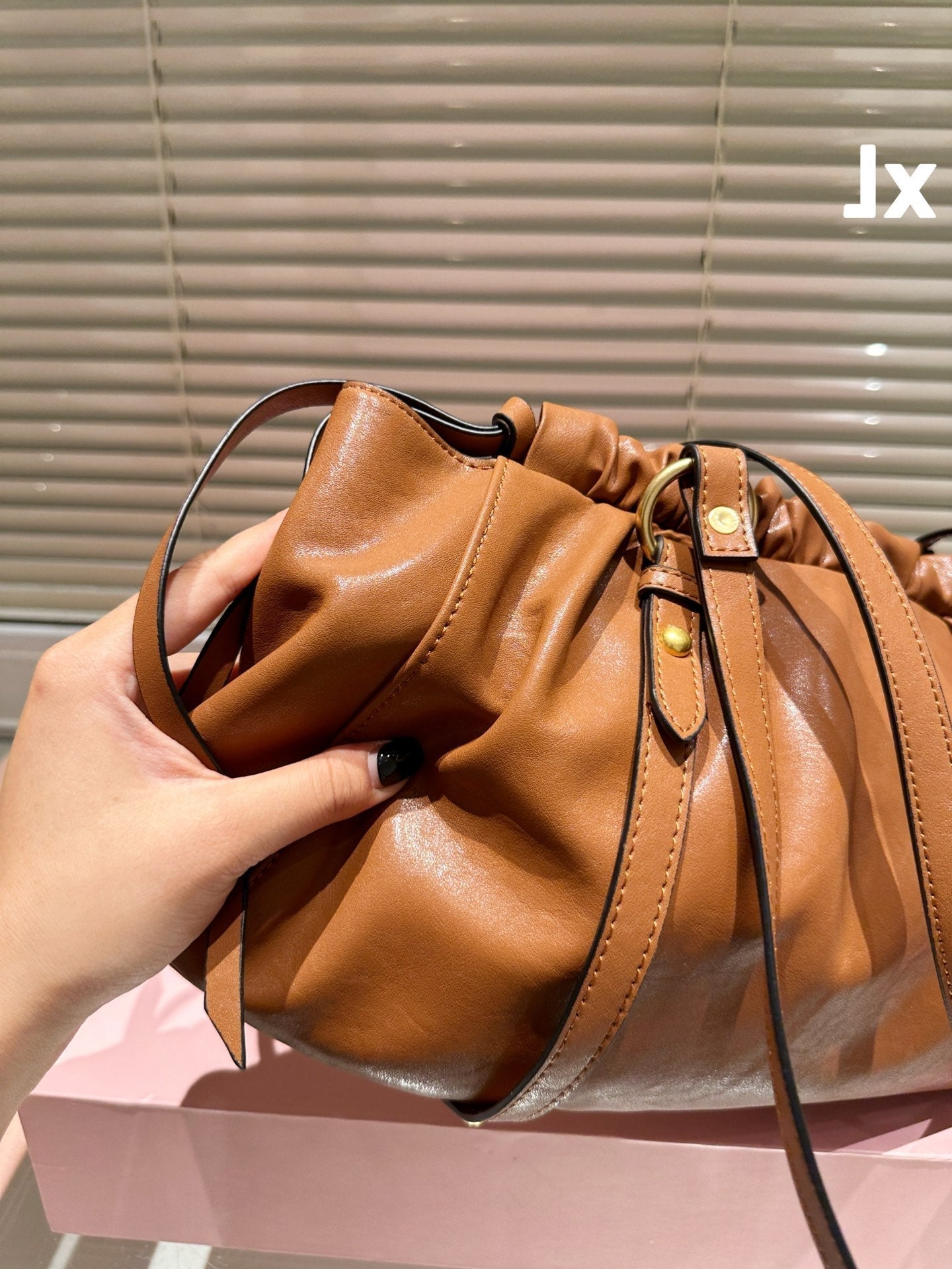 FENDI NAPPA 42 BAG IN OAK LEATHER