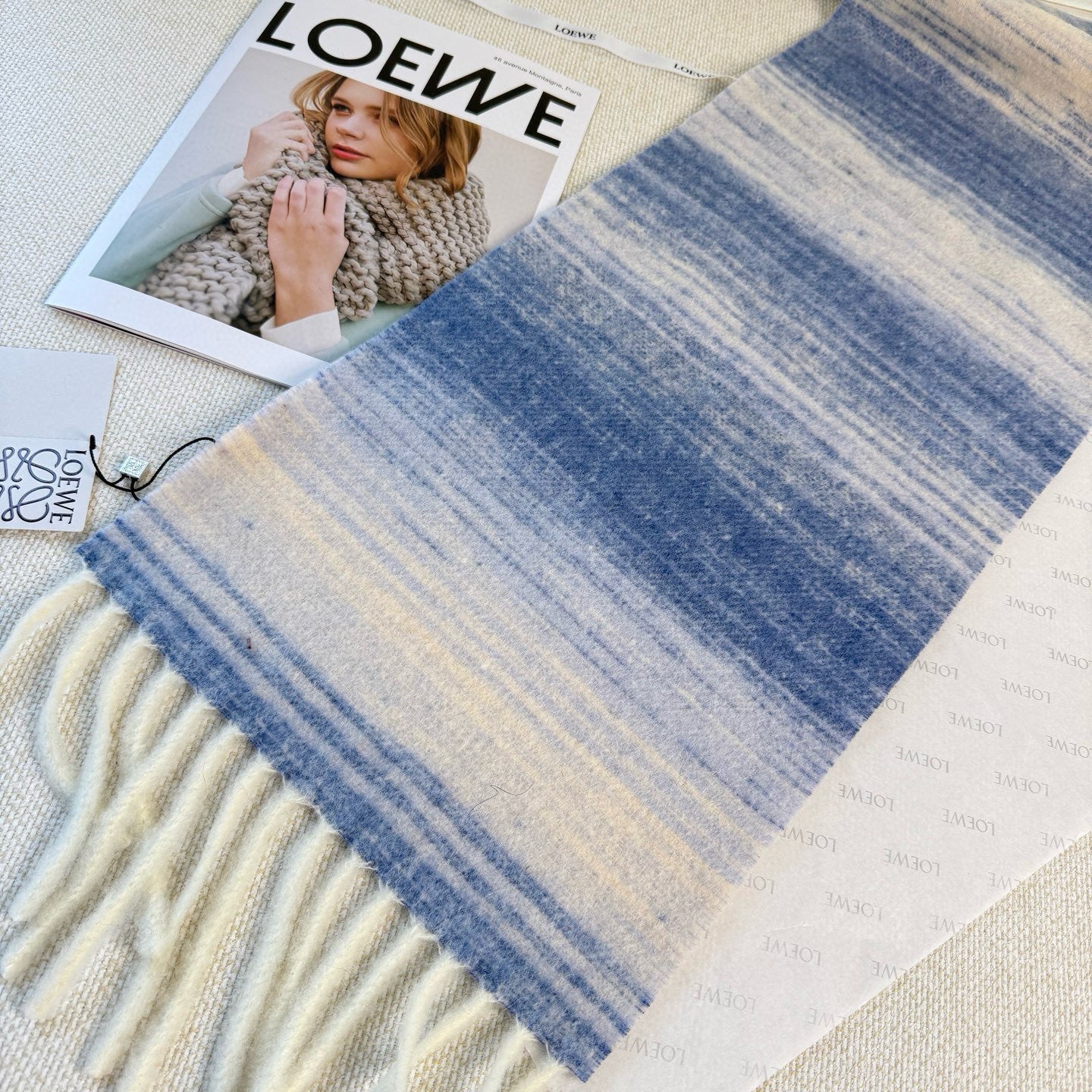 LOEWE 25S SCARF 180 IN MOHAIR WOOL 861429
