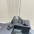 SL BABYLONE SLIDE PUMPS 115 BLACK CALFSKIN