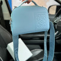 LOEWE LOE MINI 18 CAMERA CROSS BODY BAG IN LIGHT BLUE CALFSKIN