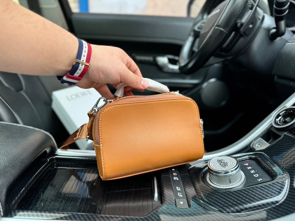 LOEWE LOE MINI 18 CAMERA CROSS BODY BAG IN WARM DESERT CALFSKIN