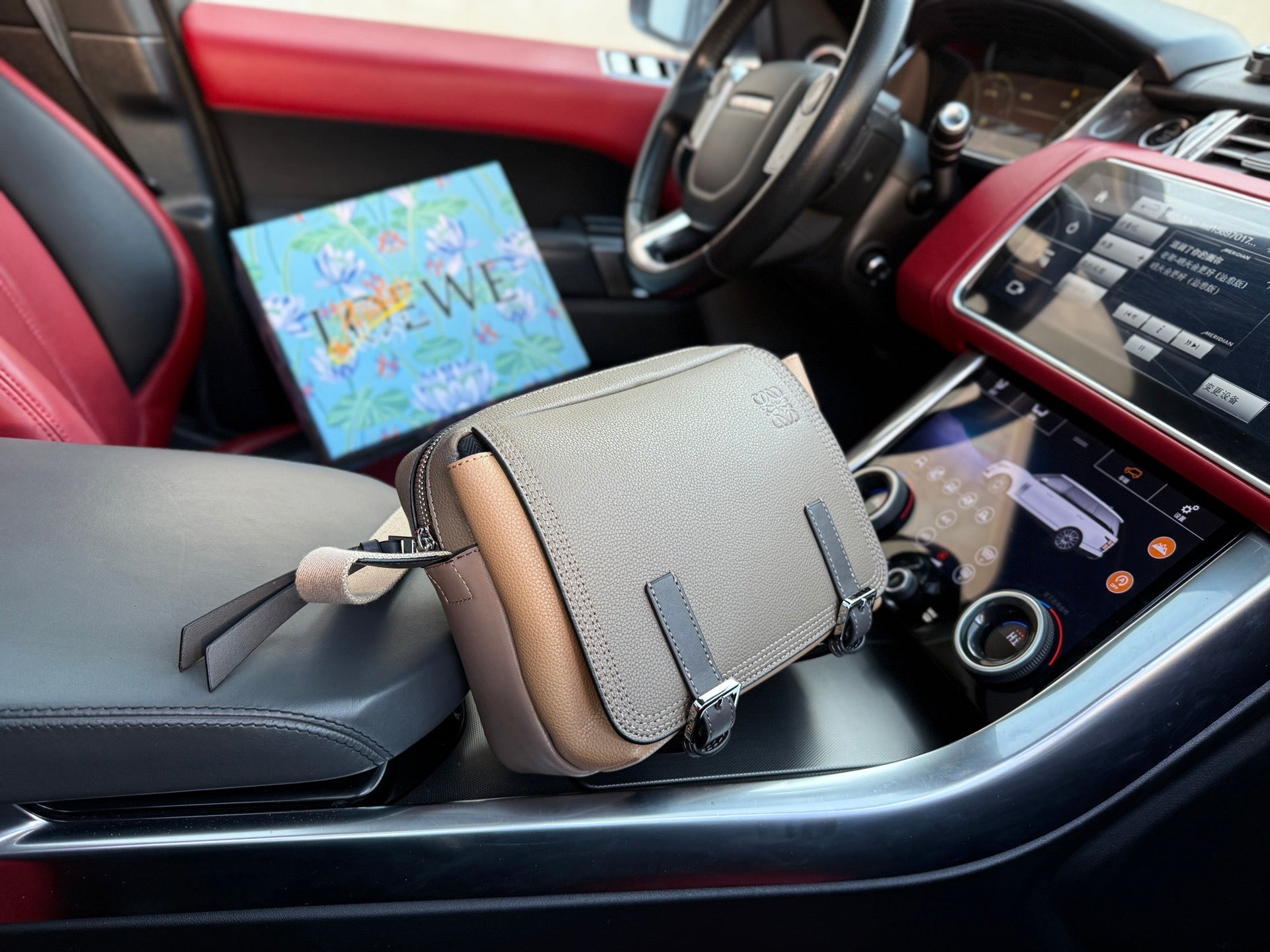 LOEWE XS MILITARY MESSENGER 25 BAG IN LIGHT BROWN CALFSKIN