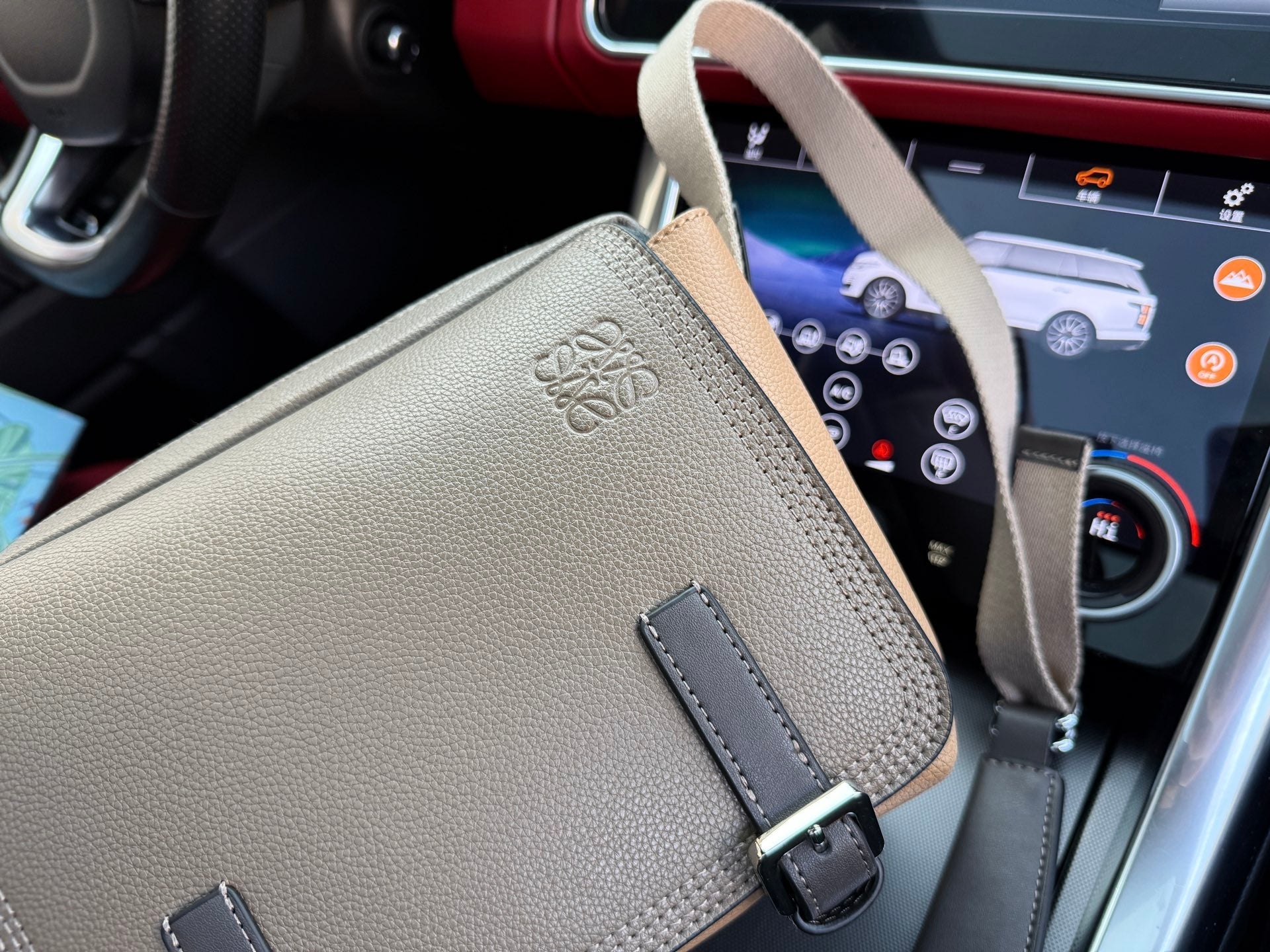LOEWE XS MILITARY MESSENGER 25 BAG IN LIGHT BROWN CALFSKIN