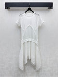 LOUIS VUITTON LV WHITE COTTON SHORT-SLEEVE DRESS 263735