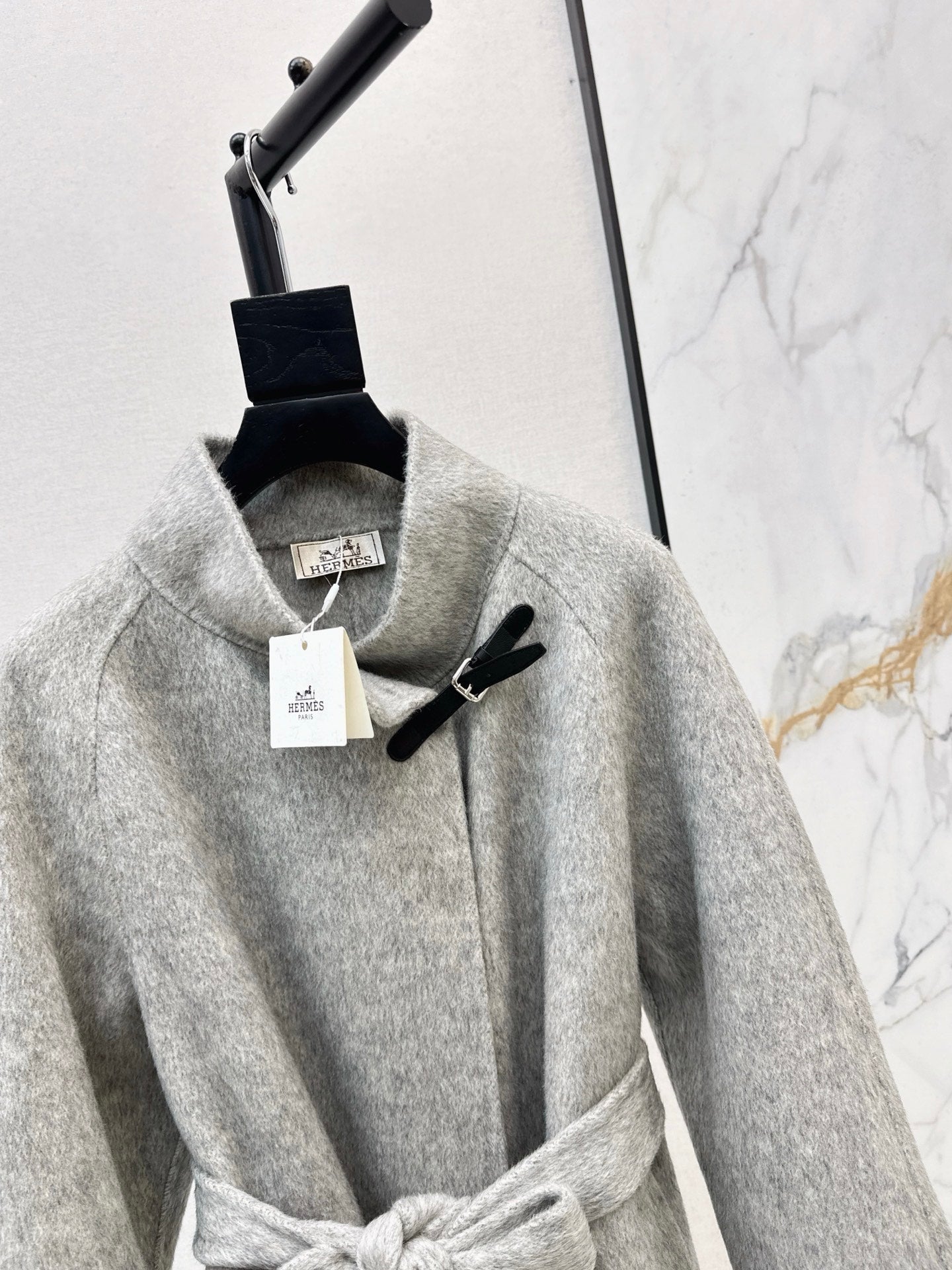 HERMES 25S LONG STAND-COLLAR COAT 450