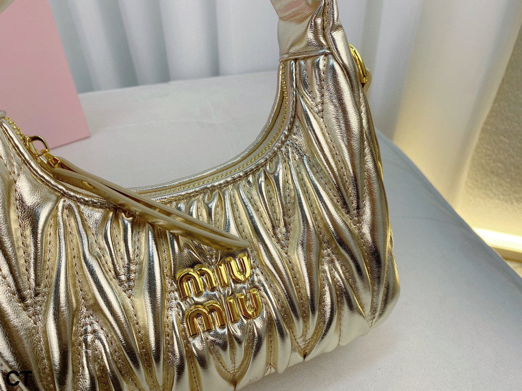 MIU MIU WANDER 22 BAG IN GOLDEN LAMBSKIN