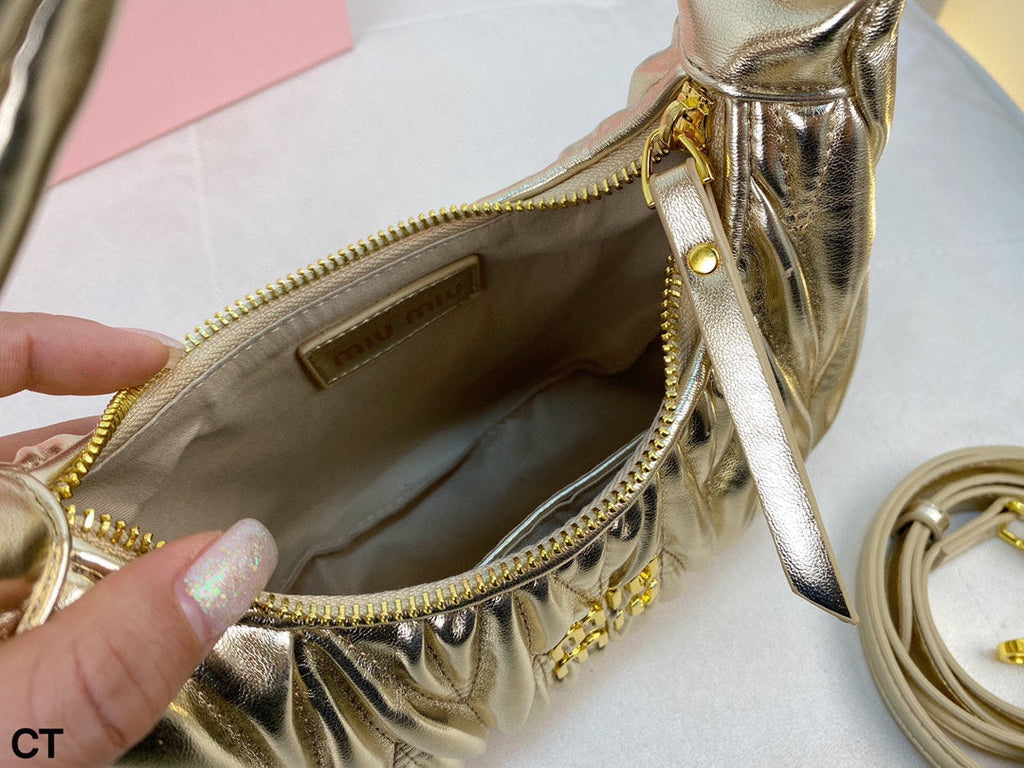 MIU MIU WANDER 22 BAG IN GOLDEN LAMBSKIN