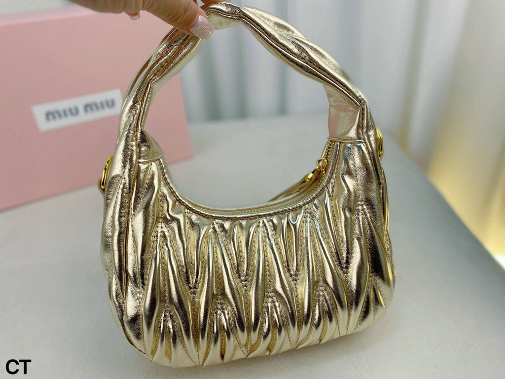 MIU MIU WANDER 22 BAG IN GOLDEN LAMBSKIN
