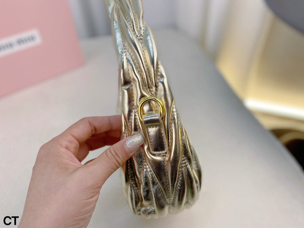 MIU MIU WANDER 22 BAG IN GOLDEN LAMBSKIN