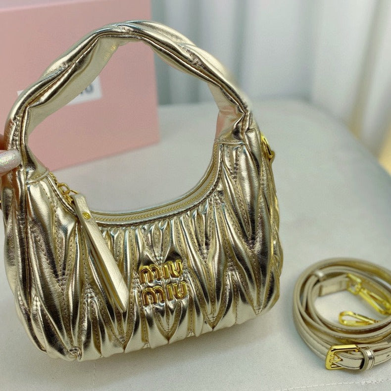 MIU MIU WANDER 22 BAG IN GOLDEN LAMBSKIN