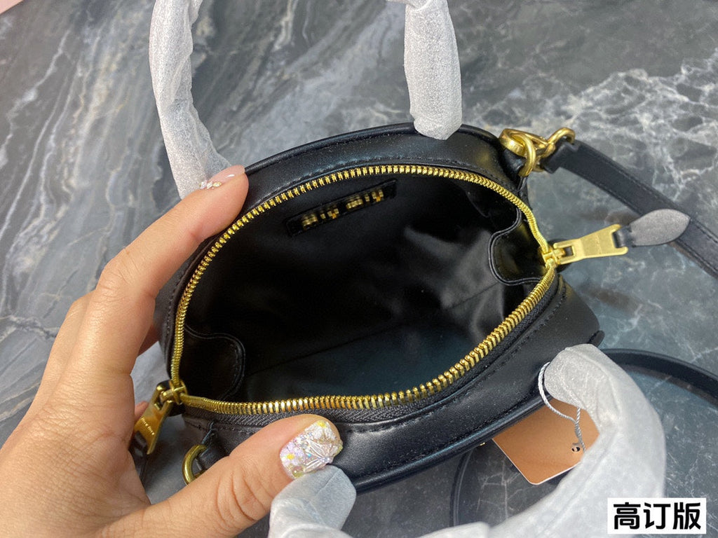 MIU MIU HALF - MOON BAG 18 IN BLACK CALFSKIN