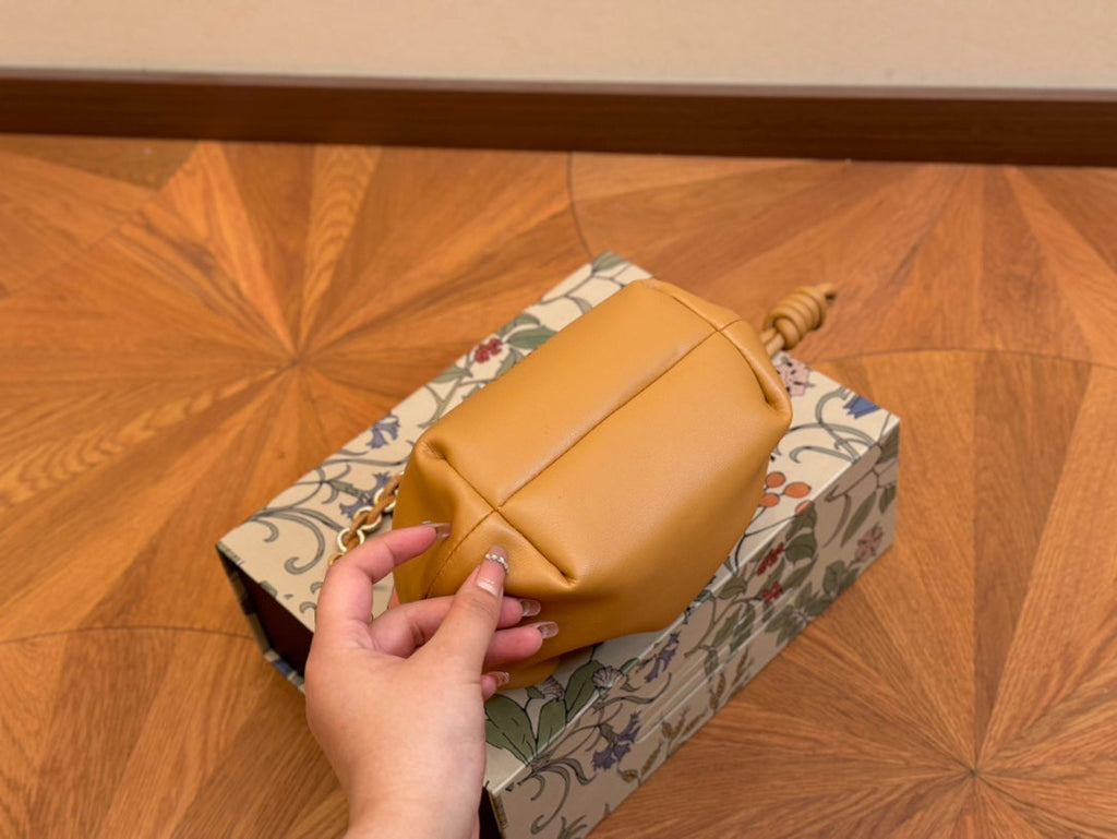 LOEWE LOE MINI 18 FLAMENCO PURSE IN WARM DESERT NAPPA LAMBSKIN