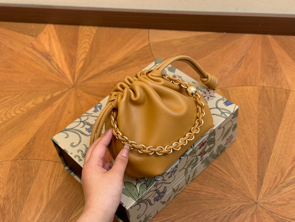 LOEWE LOE MINI 18 FLAMENCO PURSE IN WARM DESERT NAPPA LAMBSKIN