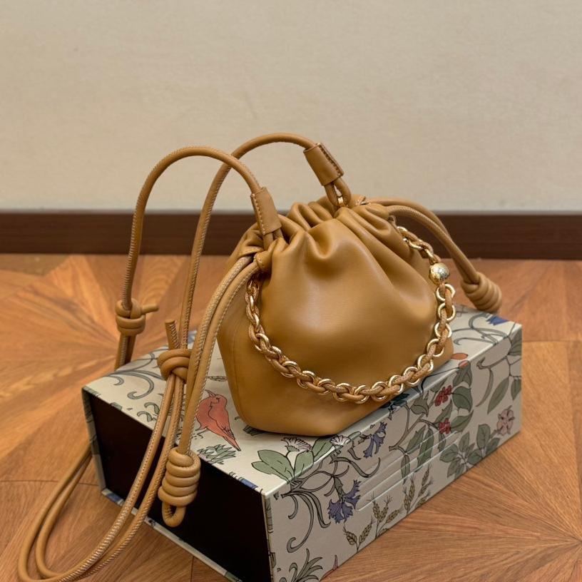 LOEWE LOE MINI 18 FLAMENCO PURSE IN WARM DESERT NAPPA LAMBSKIN